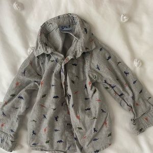 Dinosaur little lad size 12M button down shirt.